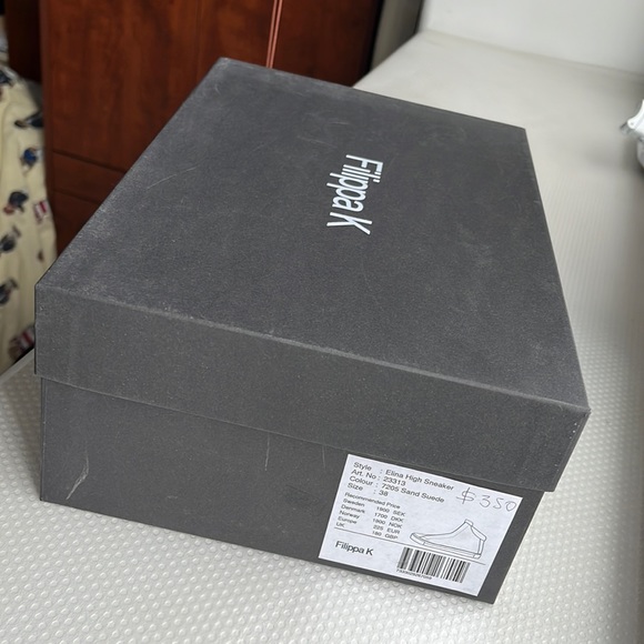 NWT - Women's Filippa K Elina High Sneaker / Sand Suede / Size 38 or 8US - Picture 11 of 13